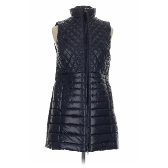 Talbots Long PrimaLoft Filled Puffer Vest Womens Large Navy Blue Full Zip New * - Picture 3 of 12